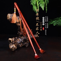 Solid wood leaflet rosewood ebony tickle scratching device scratching back meridians Wood household tickle rake Old head Le rhinoceros horn