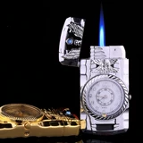 Креативные часы, мигающая ультратонкая ветрозащитная зажигалка с зарядкой, подарок на день рождения