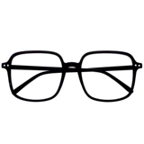 Большой -фрейм -черный бокалы женский круглый лице