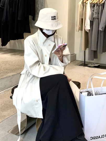 Herbst und Winter, wunderschöner, hochwertiger, einzigartiger, superschöner, kleiner, duftender und frecher Mantel im koreanischen Stil, kurze Windjacke für kleine Leute