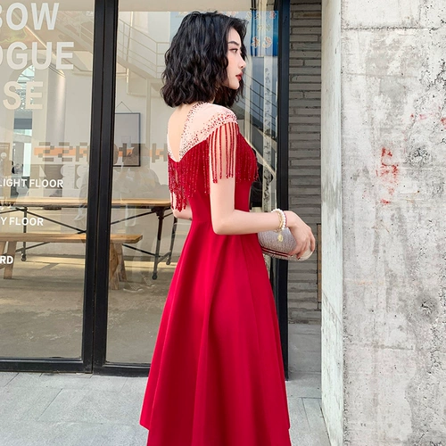 Летнее вечернее платье для невесты, короткая красная юбка, подходит для подростков, яркий броский стиль