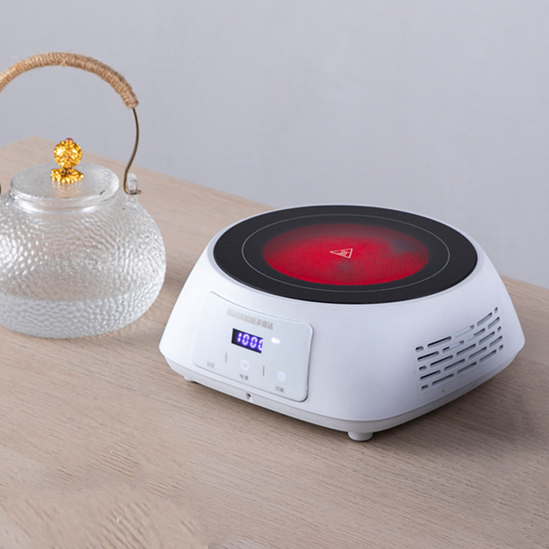 Mini black crystal stove intelligent small cooking tea machine not picking up pot burning water stove domestic tea making electromagnetic light wave stove small power