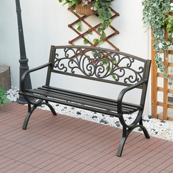 Park Bench, Outdoor Bench, Courtyard European-Style Double Chair, Wrought Iron Balcony Leisure Bench, Home Villa Garden Chair