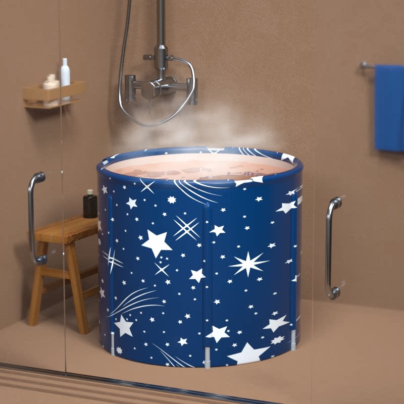 Bath bucket adult foldable bath bucket thickened household full-body bath bucket tub sweat steam dual-use bath artifact