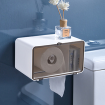 Toilet tissue box pulley wall-free punch-resistant waterproof roll-out roll toilet