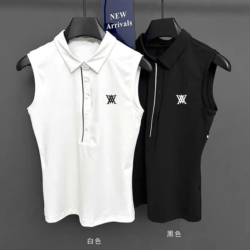 Golf 25 New Women's Summer Breathable Elastic Sleeveless Clothing Outdoor Versatile Sports T-Shirt Half-Zip