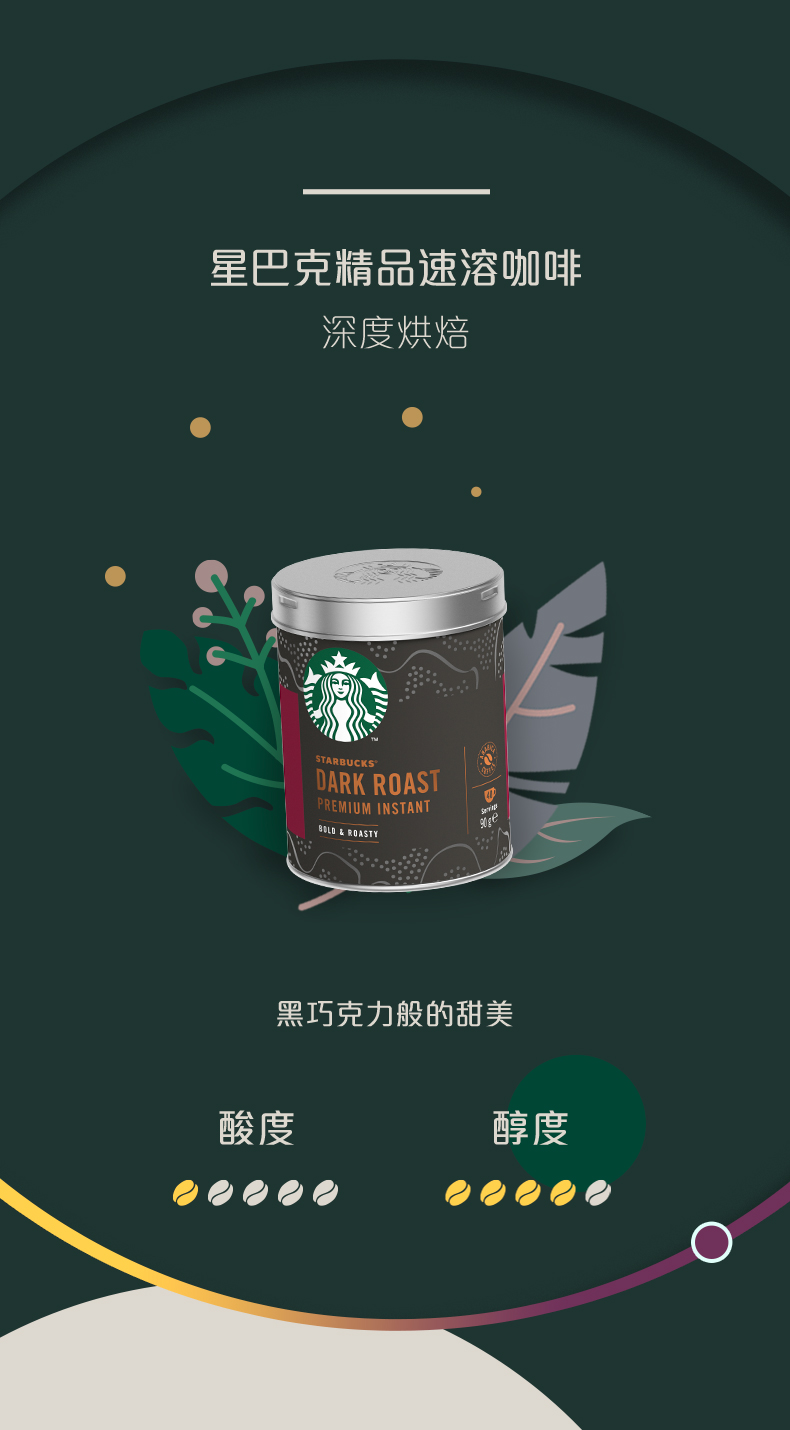 星巴克 美式无糖黑咖啡粉 90g/罐 图4