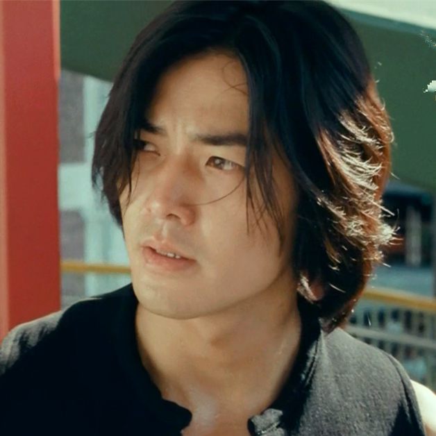 Wong Yik-Kien Style Wig with Middle Part Bangs, Fashionable Non-Mainstream Men's Long Hair Cosplay Performance Realistic Seamless Headgear