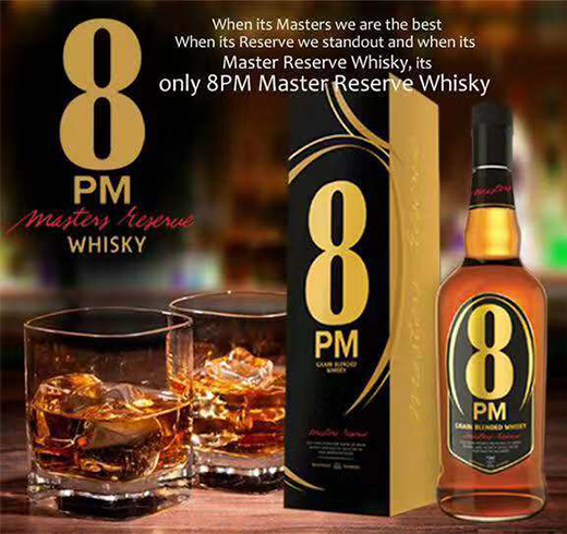 8PM Whiskey 750ml 8PM whiskey imported from India