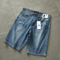 Guest for cotton mixed hemp fabric Summer men soft and trendy with washed and polished denim 50% shorts
