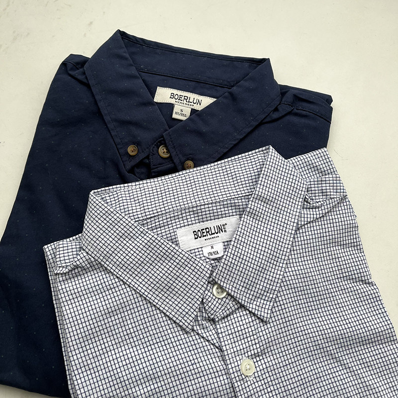 Spring new guests for foreign trade men leisure commutes with high-branch weaving water soft cotton long sleeve shirts