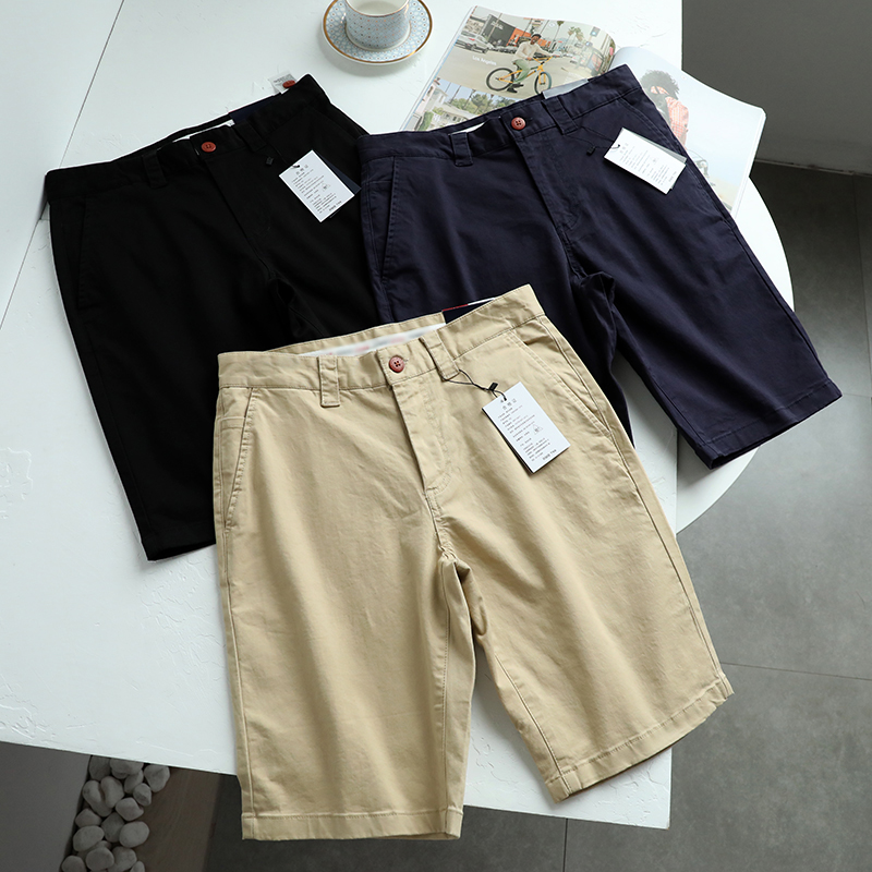 Foreign M Factory Good Goods Recommended Men Summer Trendy Temperament 100 Hitch Commuter Twill Pure Cotton Casual 50% Pants