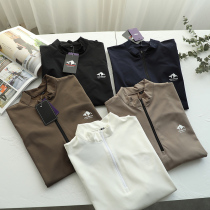 Snow Mountain Series Little crowdwave Summer Men Half Door Flap Zipper Loose Speed Dry Sports Short Sleeve T-shirt