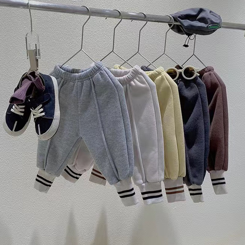 Baby cotton trousers winter thickened girls' trousers outer wear 2022 new boys' warm trousers foreign style baby children's trend