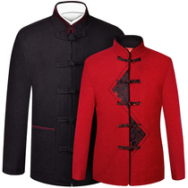 Tang clothing grandparents and grandparents couple clothing Autumn and winter wool Old man 70-year-old 80-year-old Chinese style parents birthday jacket