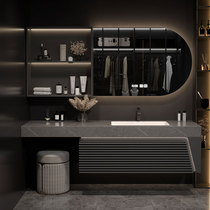 Hotel style smart oak bathroom cabinet slate seamless washbasin washbasin dressing table bathroom washstand cabinet