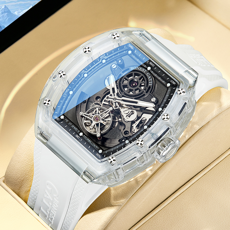 Germany's New Bugatti Fully Automatic Men's Tourbillon Mechanical Watch, Genuine Brand, Transparent Watch, Skeleton Top Ten