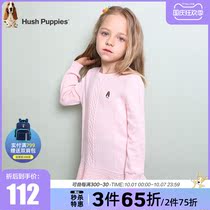 Childrens clothing girls sweater spring and autumn leisure round neck pullover sweater in the big children foreign base shirt tide