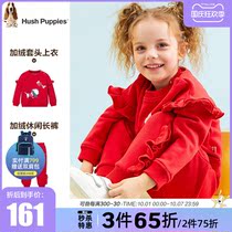 Childrens clothing girls sweater pants suit autumn and winter clothing childrens thick sports pants plus velvet sweater two-piece set