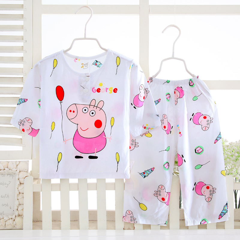 Bé trai tuổi từ 1 đến 3 năm mặc quần áo mùa hè 2-4 tuần lụa bé pajama set 5 con gái 0 quần áo trẻ em.
