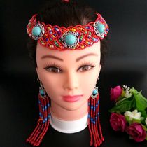 Mongolian headdress for women Mongolian bride host headdress ethnic dance performance headdress Mongolian forehead ornament hair accessory