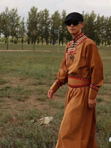 Монгольская одежда Монгольская халат черная монгольская этническая одежда мужская ежедневная одежда Монгольская одежда мужская одежда мужская одежда