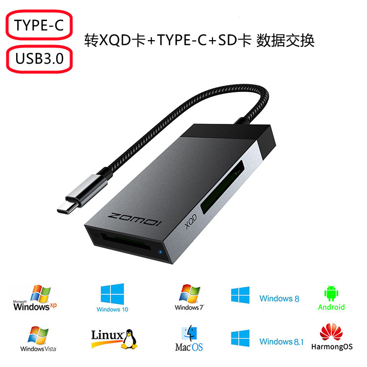 TYPE-C USB extended dock XQD camera SD high-speed card reader Microsoft Surface computer data switch head