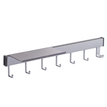 UOCO space aluminum kitchen hook hanging rod row hook removable S-type adhesive storage rack wall hanging gray no punching