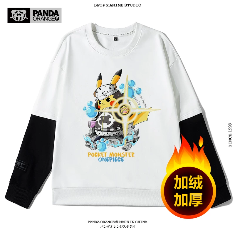 Свитер One Piece ко-брендированный Pokémon Animation Pikachu забавный креативный принт медведь шторм-царь одежда
