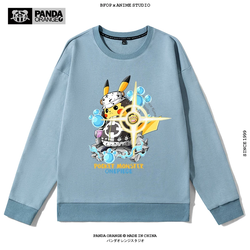 Свитер One Piece ко-брендированный Pokémon Animation Pikachu забавный креативный принт медведь шторм-царь одежда