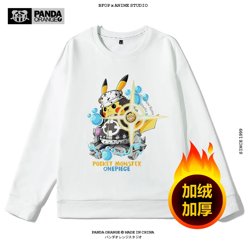 Свитер One Piece ко-брендированный Pokémon Animation Pikachu забавный креативный принт медведь шторм-царь одежда