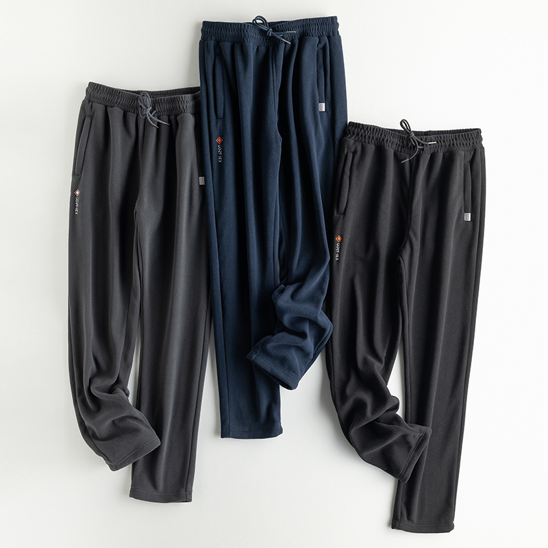 Fleece pants men 2021 winter new outdoor sports loose wear-resistant warmth thick fleece corset leg trousers women