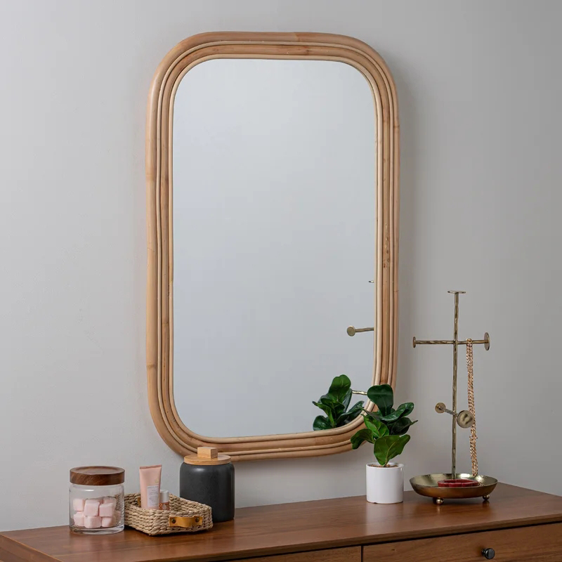 Crown Tripod Custom Mirror Makeup room Handwashing desk hanging wall Cosmetic Mirror Square Wall-mounted Bathroom Mirror Nordic Hyun Guan Mirror
