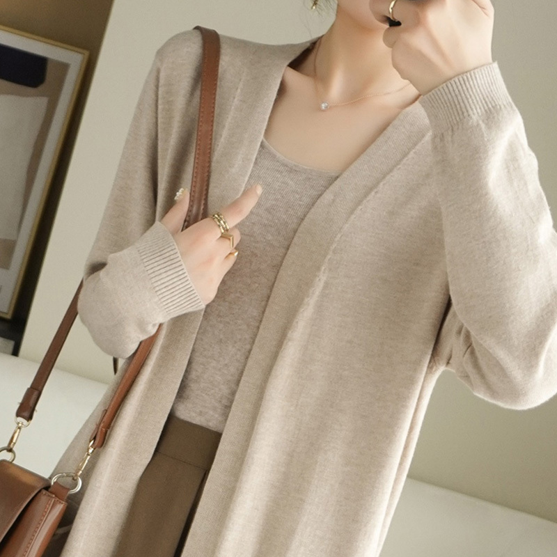 New Spring, Autumn and Winter Cardigan Jacket for Women, Mid-Length Loose Sweater, Shawl, Large Size Long-Sleeved Stylish Knitted Sweater