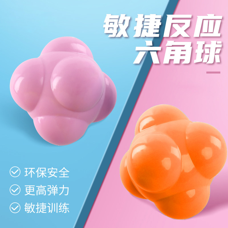 Hexagonal Reaction Ball Variable Ball Sensitivity Rebound Ball Tennis Trainer Agile Ball Kids Toy Exercise Speed