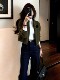 Spring Casual Versatile Tops for Petite Women, Unique and Beautiful, Super Stylish Korean-Style Green Lamb Wool Short Jacket for Women