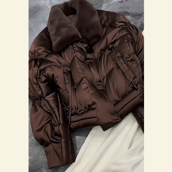Brown down Jacket for Women, New Spring Style, Petite Size, Super Stylish, High-End Feel, Thickened and Warm, Short Coat