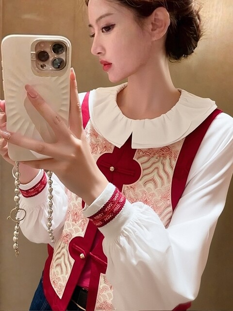 Spring Is a Great Time for Stylish and Sophisticated Tops, Korean Style, Unique and Not Commonly Seen, with a High-End Feel, Beautiful and Distinctive White Shirt Set