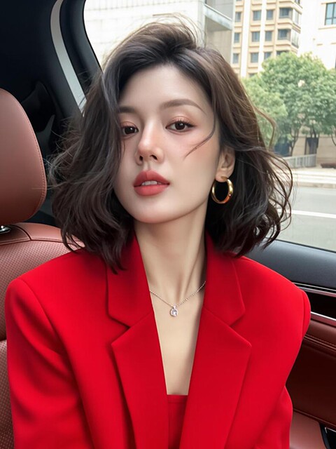 Early Spring Trendy and Versatile High-End Small Suit with Unique and Beautiful Temperament, Commuter Style Red Blazer for Women