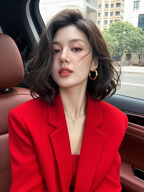 Early Spring Trendy and Versatile High-End Small Suit with Unique and Beautiful Temperament, Commuter Style Red Blazer for Women