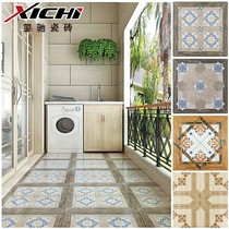 Antique all Porcelain wood grain brick imitation solid wood non-slip vintage floor tiles balcony garden wood grain personality tile 500x500