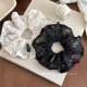 Lace Floral~French-Style Gentle Fabric Scrunchie with a High-End Feel for Low Bun Hairstyles, Large Hair Tie Accessory