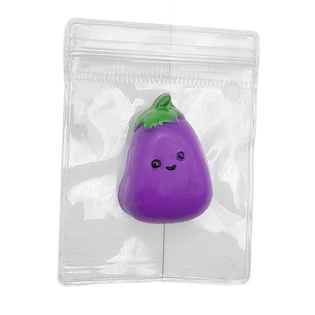 Little Red Eggplant Squishy Toy from Xiaohongshu, Cute Eggplant Stress Relief Toy