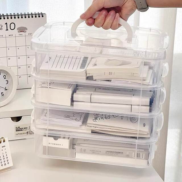 Children's Small Parts Assembly and Sorting Box, Puzzle Storage Box, Lego Toy Building Block Classification Box, Transparent