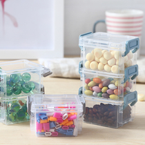 Magic buckle storage box stationery box household transparent multi-layer overlay with lid trim box office desktop glove box