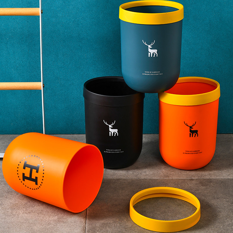 Round Home Trash Can Kitchen Makeup Room Toilet Big Nordic Creative Living Room Bedroom Bookcase Thickening