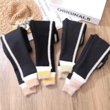 Утепленные леггинсы, бархатные детские демисезонные модные удерживающие тепло штаны, в западном стиле