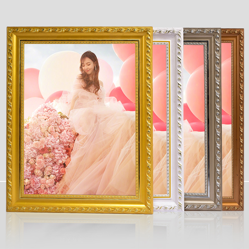3098 solid wood European-style photo frame a3 A4 10 12 16 18 20 inch wedding photo hanging on the wall for children to set up