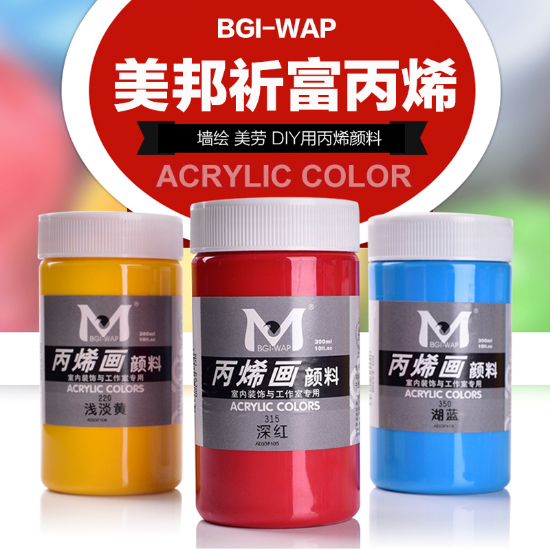 Beginner painting wall painting textile acrylic professional pigments DIY hand-painted nail clothes dye white waterproof 300ml pigment beginner dye painting