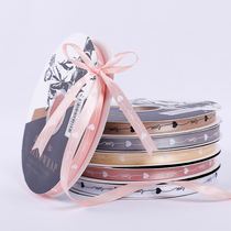 1cm LOVE ribbon flower packaging ribbon small ribbon florist single ribbon handmade floral material